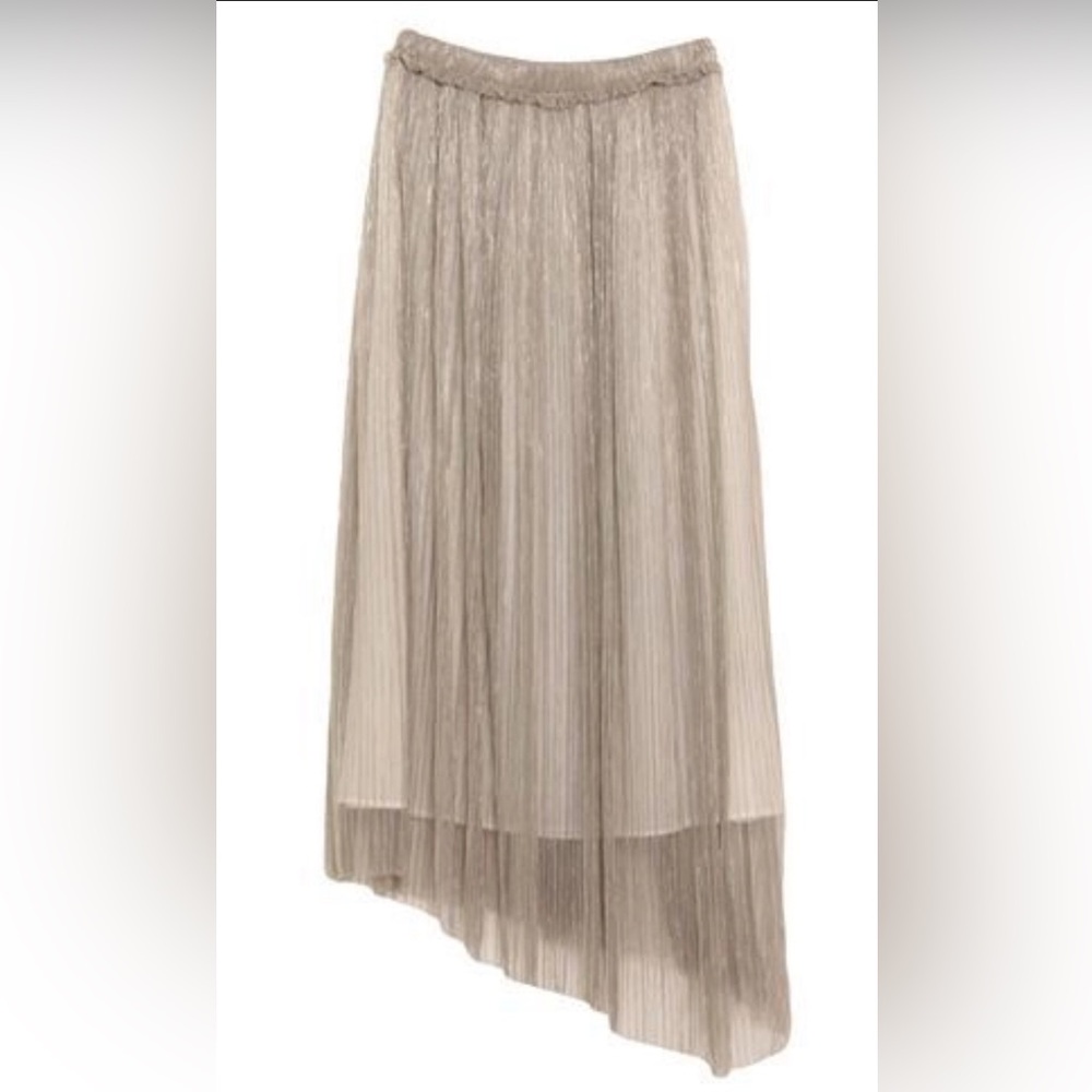 Isabel Marant Etoile Dolmenae Sheer Metallic Knit Maxi Skirt Champagne - Picture 2 of 8